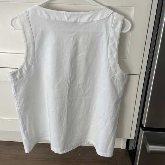 Hobbs London Maddy Vest Sleeveless Boatneck Button Detail Top White Sz M - Picture 10 of 11